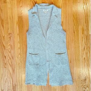 Monteau Small Duster Maxi Boho  Cárdigan Vest  Gray Western Classic Sweater Vest